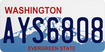 WA license plate AYS6808