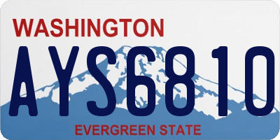 WA license plate AYS6810