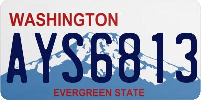WA license plate AYS6813