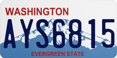 WA license plate AYS6815