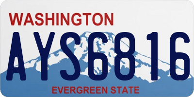 WA license plate AYS6816