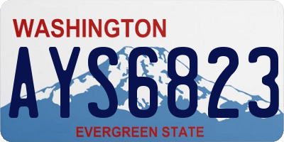 WA license plate AYS6823