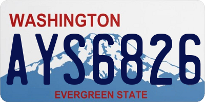 WA license plate AYS6826