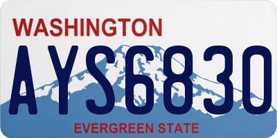 WA license plate AYS6830