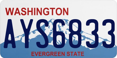 WA license plate AYS6833