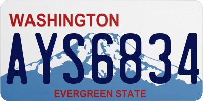 WA license plate AYS6834