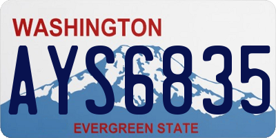 WA license plate AYS6835