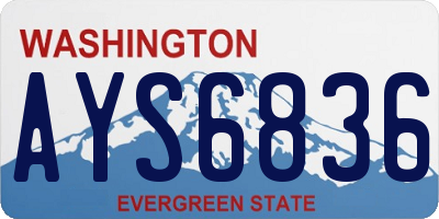WA license plate AYS6836