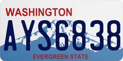 WA license plate AYS6838