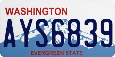 WA license plate AYS6839