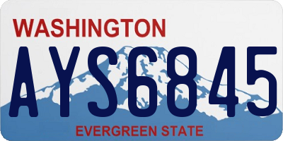 WA license plate AYS6845
