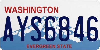 WA license plate AYS6846