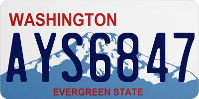 WA license plate AYS6847