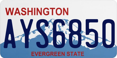 WA license plate AYS6850