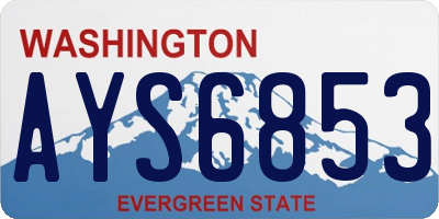 WA license plate AYS6853
