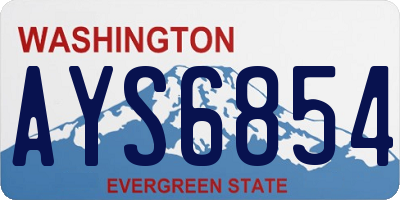 WA license plate AYS6854