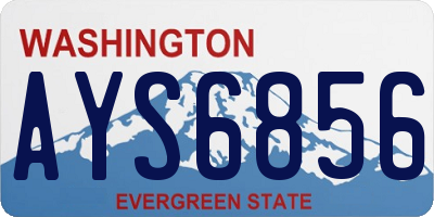 WA license plate AYS6856