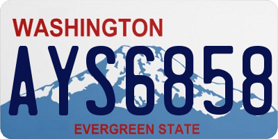 WA license plate AYS6858