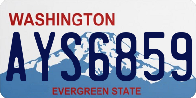 WA license plate AYS6859