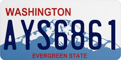 WA license plate AYS6861