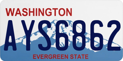 WA license plate AYS6862