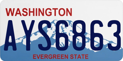 WA license plate AYS6863