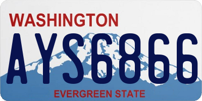 WA license plate AYS6866