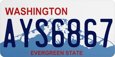 WA license plate AYS6867