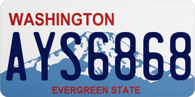 WA license plate AYS6868
