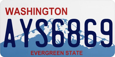 WA license plate AYS6869