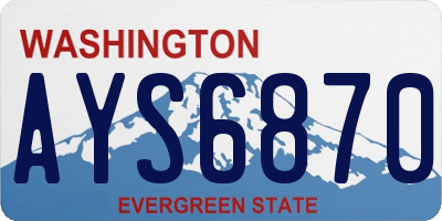 WA license plate AYS6870
