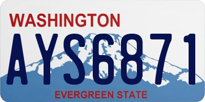 WA license plate AYS6871