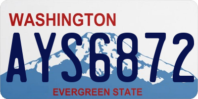WA license plate AYS6872