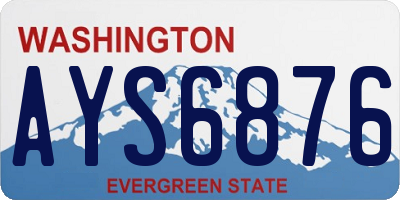 WA license plate AYS6876