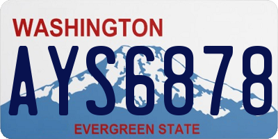 WA license plate AYS6878