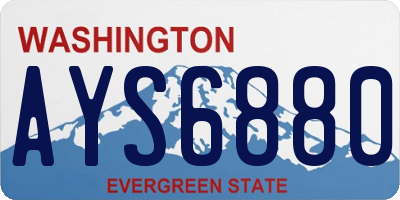 WA license plate AYS6880