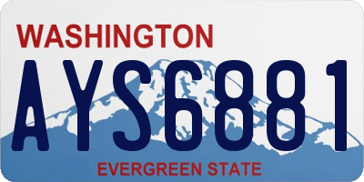 WA license plate AYS6881