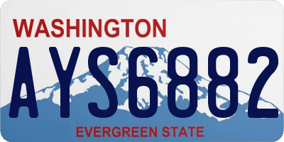 WA license plate AYS6882