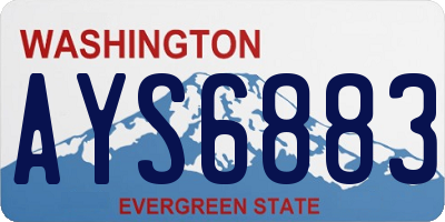 WA license plate AYS6883