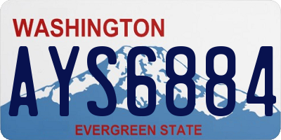 WA license plate AYS6884