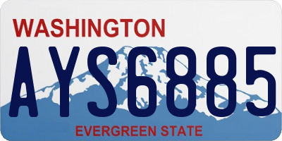 WA license plate AYS6885