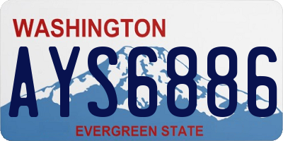 WA license plate AYS6886