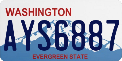 WA license plate AYS6887