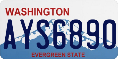 WA license plate AYS6890