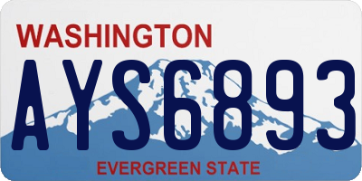 WA license plate AYS6893