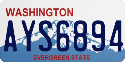 WA license plate AYS6894