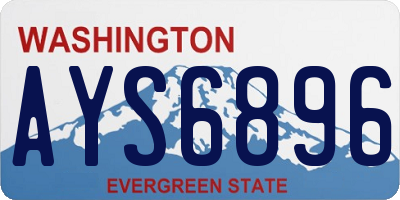 WA license plate AYS6896