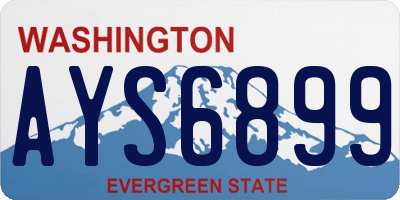 WA license plate AYS6899