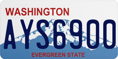 WA license plate AYS6900