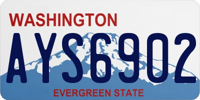WA license plate AYS6902